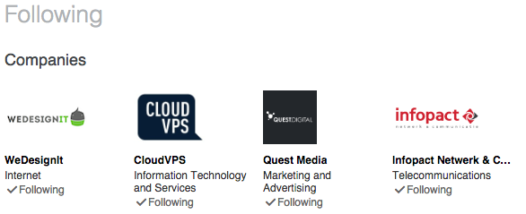 LinkedIn Following